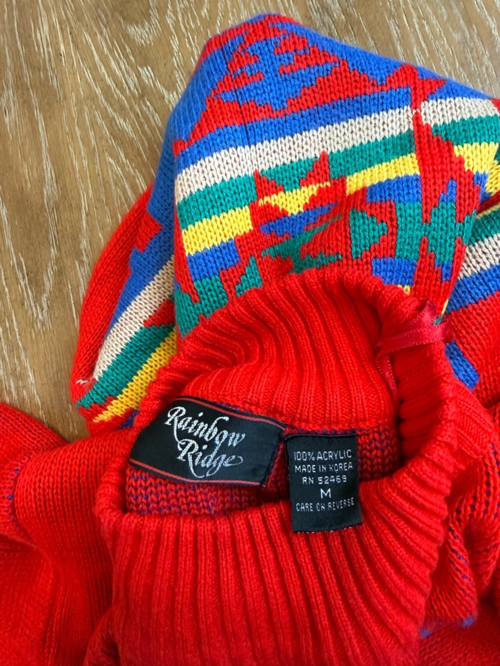 Vintage Rainbow Ridge Geometric Aztec Pattern Sweater - Picture 5 of 7
